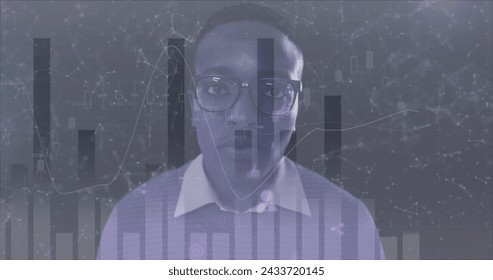 Image of digital interface with icons and data processing. Global computer network technology concept digitally generated image.