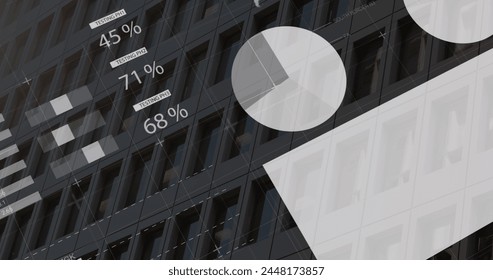 Image of digital interface with icons and data processing. Global computer network technology concept digitally generated image.