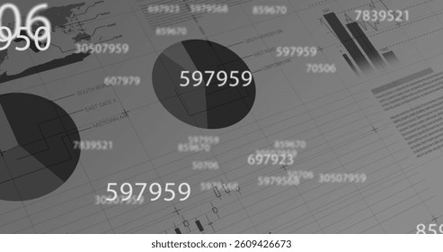 Image of digital interface with numbers changing, financial data processing and statistics recording. Global business finance economy concept digitally generated image. - Powered by Shutterstock - Get 15% off with code: PIKWIZARD15