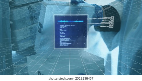 Image of digital interface over laboratory. Global science, connections, data processing and digital interface concept digitally generated image. - Powered by Shutterstock - Get 15% off with code: PIKWIZARD15