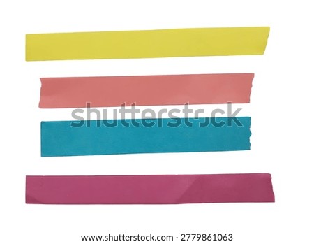 The image displays four horizontal rectangular bars, each filled with a distinct, vibrant color. The colors appear to transition smoothly from a bright yellow at the top, followed by a soft pink, a muted lavender, and ending with a deep coral shade at the bottom. The bars are uniformly spaced and aligned, creating a visually pleasing gradient effect.