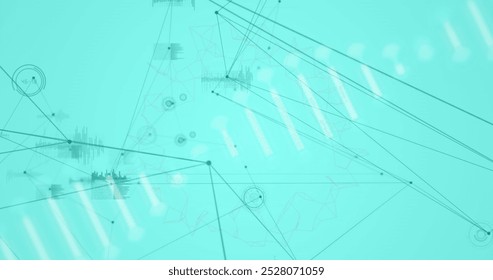 Image of dna strand with networks of connections. Global connections, business, finance, computing and data processing concept digitally generated image. - Powered by Shutterstock