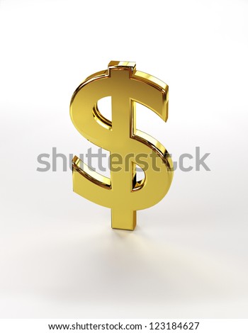 Image of a dollar sign isolated on a white background.