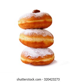 image of donuts. isolated on white. jewish holiday Hanukkah symbol
