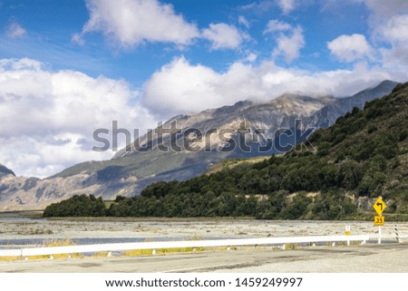 An image of a dramatic landscape scenery Arthur's pass in south New Zealand