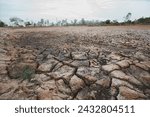 Image of the drought ground.Problems arising from global warming.	
