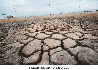 Image of the drought ground.Problems arising from global warming.