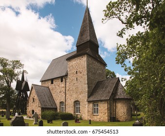 Image Of The Early Medieval Church Of Hossmo, Sweden. 