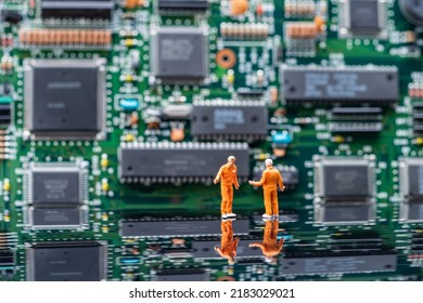 Image of electronic circuit using miniature doll - Shutterstock ID 2183029021
