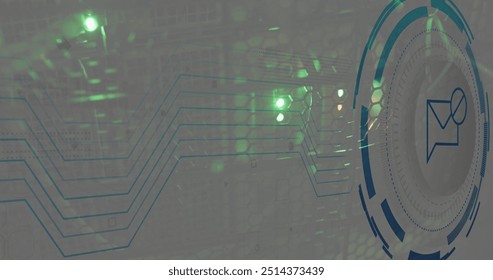 Image of email and digital data processing over computer servers. Global cyber security, connections, cloud computing and data processing concept digitally generated image. - Powered by Shutterstock