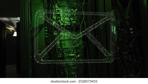 Image of email icon and digital data processing over computer servers. Global connections, computing and data processing concept digitally generated image. - Powered by Shutterstock - Get 15% off with code: PIKWIZARD15