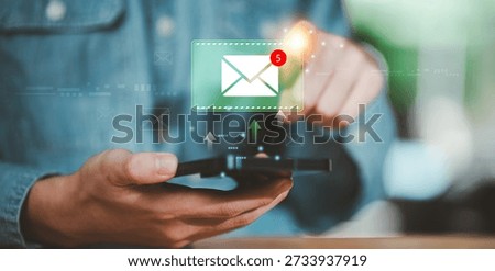 The image emphasizes digital communication, email notifications, and real-time updates, representing how users interact with modern inbox systems in business and personal contexts.
