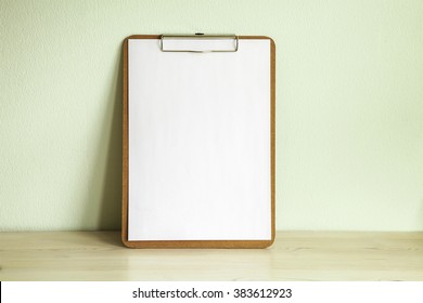 Image Of An Empty Clipboard Mockup Ready. 