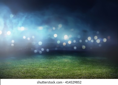 Image Of Empty Football Stadium Background. You Can Put Your Design