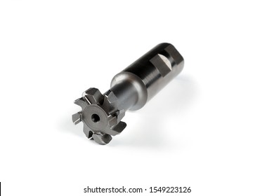 Image of end mill studio isolated on white background, T-slot cutter on white