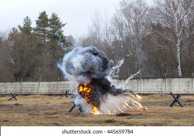 Image of explosion on field