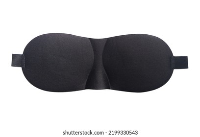 Image of eye sleep mask, black sleep accessory object, eye protection for rest night travel, blindfold on white background, fit for your design asset - Shutterstock ID 2199330543