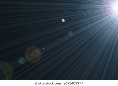 The image features a strong light source, creating a "starburst"