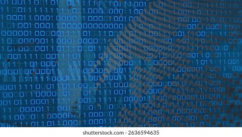 Image of financial data and globe over binary code on blue background. Global finance, economy and computers concept digitally generated image. - Powered by Shutterstock - Get 15% off with code: PIKWIZARD15