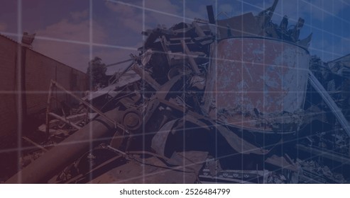 Image of financial data and graphs over machines on junkyard. economy, finance, recycling and waste utilization concept digitally generated image. - Powered by Shutterstock