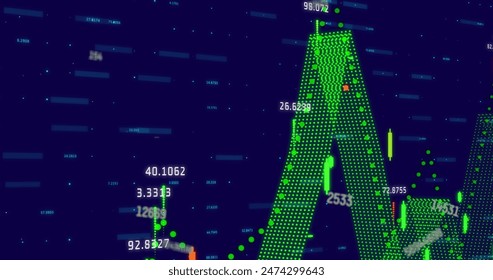 Image of financial data processing. global business, finances, digital interface and connections concept digitally generated image.