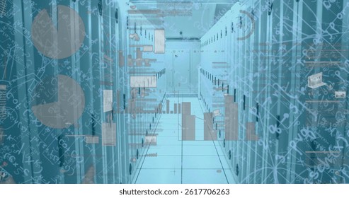 Image of financial data processing and mathematical equations over server room. global business, finances and digital interface concept digitally generated image. - Powered by Shutterstock - Get 15% off with code: PIKWIZARD15