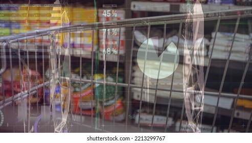 Image of financial data processing over shopping cart. Global shopping, business, finances, data processing and digital interface concept digitally generated image. - Powered by Shutterstock - Get 15% off with code: PIKWIZARD15
