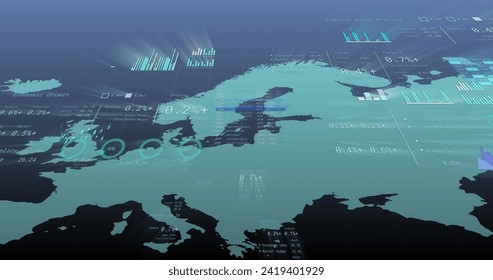Image of financial data processing over world map. Global networks, business, finances, computing and data processing concept digitally generated image. - Powered by Shutterstock - Get 15% off with code: PIKWIZARD15