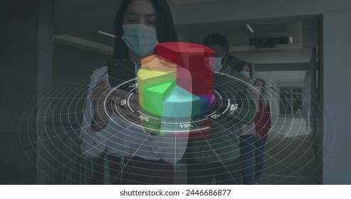 Image of financial data processing over business people using smartphones. global business, data processing and digital interface during covid 19 pandemic concept digitally generated image. - Powered by Shutterstock - Get 15% off with code: PIKWIZARD15