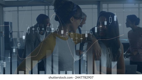 Image of financial data processing over business people. global business, connections and data processing concept digitally generated image. - Powered by Shutterstock - Get 15% off with code: PIKWIZARD15
