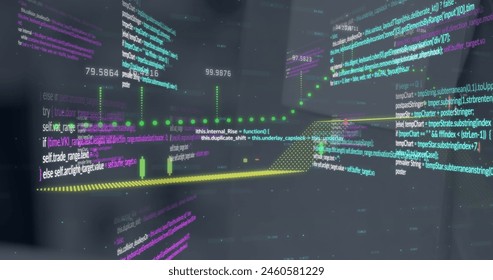 Image of financial data processing over cityscape. Global business, finances, computing and data processing concept digitally generated image.