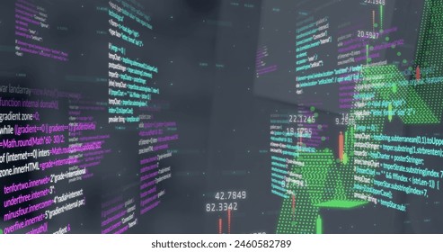 Image of financial data processing over cityscape. Global business, finances, computing and data processing concept digitally generated image.