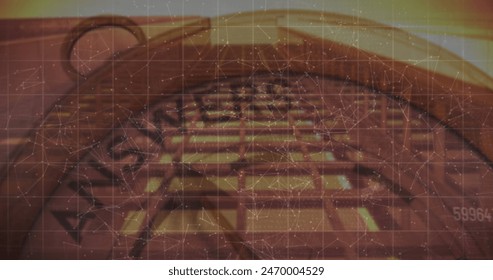 Image of financial data processing over clock. Global business and data processing concept digitally generated image.