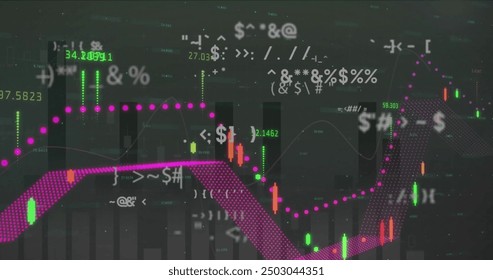 Image of financial data processing over statistics. Global finance, business, connections, computing and data processing concept digitally generated image.