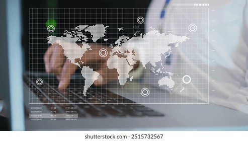 Image of financial data processing over african american businessman in server room. Global business, communication and digital interface concept digitally generated image. - Powered by Shutterstock