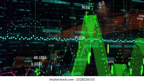 Image of financial data processing over cityscape. global shipping, delivery, business, data processing and technology concept digitally generated image. - Powered by Shutterstock