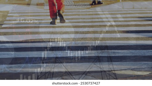 Image of financial data processing over people walking on street and electricity pylon. Global finances, computing and digital interface concept digitally generated image. - Powered by Shutterstock - Get 15% off with code: PIKWIZARD15