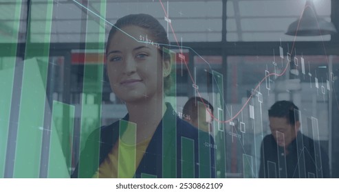 Image of financial data processing over caucasian businesswoman. global business, finances, data processing and digital interface concept digitally generated image. - Powered by Shutterstock