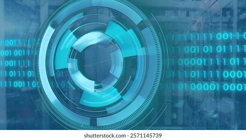Image of financial data processing over computer servers. Global finance, business, connections, computing and data processing concept digitally generated image.