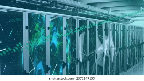 Image of financial data processing over computer servers. Global finance, business, connections, computing and data processing concept digitally generated image.