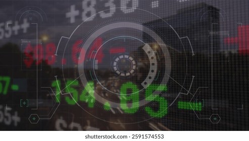 Image of financial data processing over cityscape. Global finance, business, connections, computing and data processing concept digitally generated image. - Powered by Shutterstock - Get 15% off with code: PIKWIZARD15