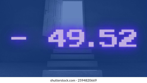 Image of financial data processing over computer servers background. Global connections, computing and data processing concept digitally generated image.