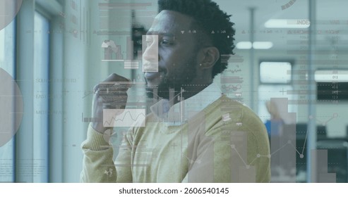 Image of financial data processing over businessman thinking in office. global business, data processing and digital interface concept digitally generated image. - Powered by Shutterstock - Get 15% off with code: PIKWIZARD15