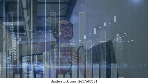 Image of financial data processing over caucasian businesswoman. global business, finances, data processing and digital interface concept digitally generated image. - Powered by Shutterstock - Get 15% off with code: PIKWIZARD15