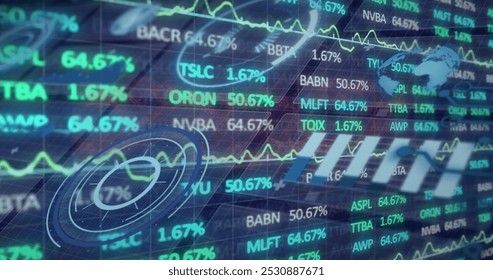 Image of financial data processing and statistics on black background. Global finance, business and data processing concept digitally generated image. - Powered by Shutterstock - Get 15% off with code: PIKWIZARD15