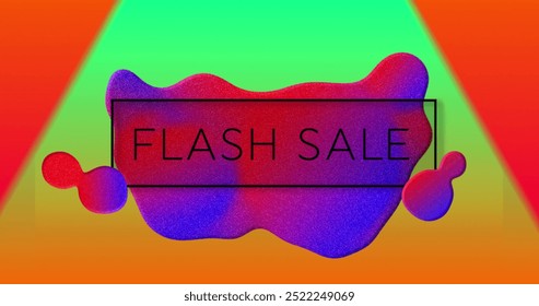 Image of flash sale text over vibrant pattern background. Cyber sales, retail, shopping, digital interface, communication, computing and data processing concept digitally generated image. - Powered by Shutterstock