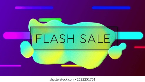 Image of flash sale text over vibrant pattern background. Cyber sales, retail, shopping, digital interface, communication, computing and data processing concept digitally generated image. - Powered by Shutterstock