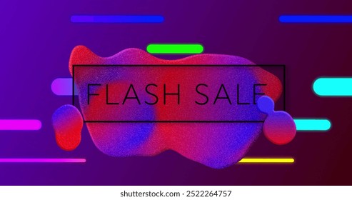 Image of flash sale text over vibrant pattern background. Cyber sales, retail, shopping, digital interface, communication, computing and data processing concept digitally generated image. - Powered by Shutterstock