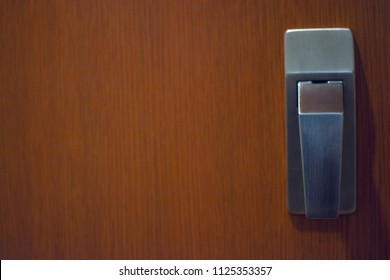 An Image Of A Flat Door Handle On A Hospital Room With The Push Bar In Focus And The Handle Plate Out Of Focus. The Rule Of Thirds Give It A Nice Composition.