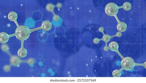 Image of floating molecules and data processing. science, shapes and digital interface concept digitally generated image. - Powered by Shutterstock - Get 15% off with code: PIKWIZARD15